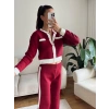 Garnili Bomber Crop & Pantolon Takım - BORDO