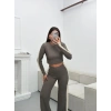 Garnili Triko Pantolon Takım - GRİ