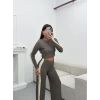 Garnili Triko Pantolon Takım - GRİ