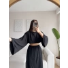 Gofre Oversize Takım - SİYAH