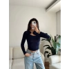 Göğüs Aksesuar Bluz - LACİVERT