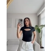 Göğüs Pencere Crop - SİYAH