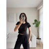 Güpürlü Dantel Crop - SİYAH