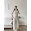 Halter Crop Balon Pantolon Takım - BEYAZ