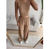 Halter Crop & Yırtmaçlı Pantolon Takım - VİZON