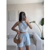 Halter Şortlu İkili Takım - MAVİ