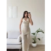 Halter Yaka Şal Detay Takım - BEJ