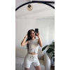 Halter Yaka Şortlu Takım - BEJ