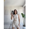 Halter Yaka Şortlu Takım - BEJ