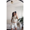 Halter Yaka Şortlu Takım - BEJ