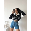 Hearten Polo Yaka Oversize Sweat-SİYAH