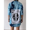Hell Unisex Oversize T-shirt-MAVİ