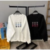 Kalp Nakışlı Oversize Sweat-BEYAZ