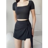 Bağlamalı Drapeli Şort Etek