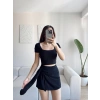 Bağlamalı Drapeli Şort Etek