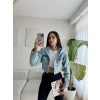 Kapüşonlu Crop Denim Ceket