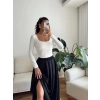 Kare Yaka Bodysuit - BEYAZ