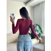 Kare Yaka Bodysuit - BORDO