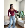 Kare Yaka Bodysuit - BORDO