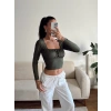 Kare Yaka Büzgü Detay Crop - HAKİ