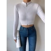 Kaşkorse Crop Bluz Hırka-BEYAZ