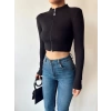 Kaşkorse Crop Bluz Hırka-SİYAH