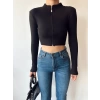 Kaşkorse Crop Bluz Hırka-SİYAH