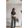 Kaşkorse Crop & Pantolon Takım - HAKİ