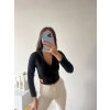 Kaşkorse Kapüşonlu Crop Hırka-SİYAH