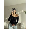 Kaşkorse Madonna Yaka Bluz - SİYAH