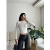 Kayık Yaka Crop - BEYAZ