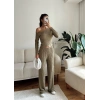 Kayık Yaka Crop & Pantolon Takım - YEŞİL