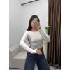 Kayık Yaka Modal Crop - BEYAZ