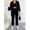 Kimono Salaş Pantolon Takım-SİYAH