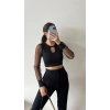 Kol Tül Damla Crop - SİYAH
