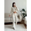 Körüklü Crop & Pantolon Takım - BEJ