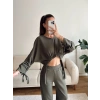 Körüklü Crop & Pantolon Takım - YEŞİL