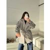 Kuşaklı Kaşe Trençkot - GRİ