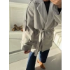 Kuşaklı Kaşe Trençkot - GRİ