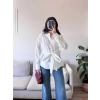 Kuşaklı Oversize Gömlek - BEYAZ