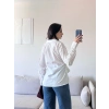Kuşaklı Oversize Gömlek - BEYAZ
