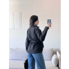 Kuşaklı Oversize Gömlek - SİYAH