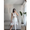 Kuşaklı Tül Pareo - BEYAZ