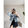 Lazer Kesim Denim Ceket