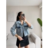Lazer Kesim Denim Ceket