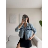 Lazer Kesim Denim Ceket