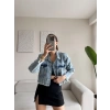 Lazer Kesim Denim Ceket