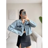 Lazer Kesim Denim Ceket