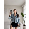 Lazer Kesim Denim Ceket
