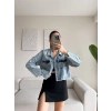 Lazer Kesim Denim Ceket